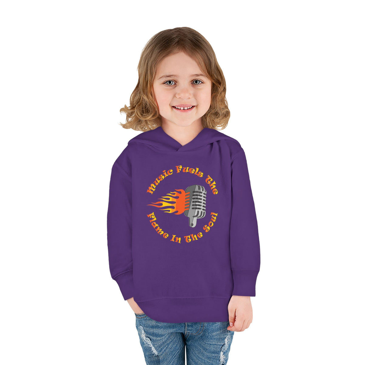 Toddler Retro Microphone Flame Graphic Tee Perfect for Young Musicians