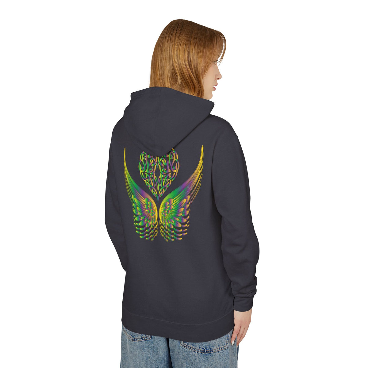 Ethereal Heart and Wings Hoodie for Nature Lovers - Lightweight™