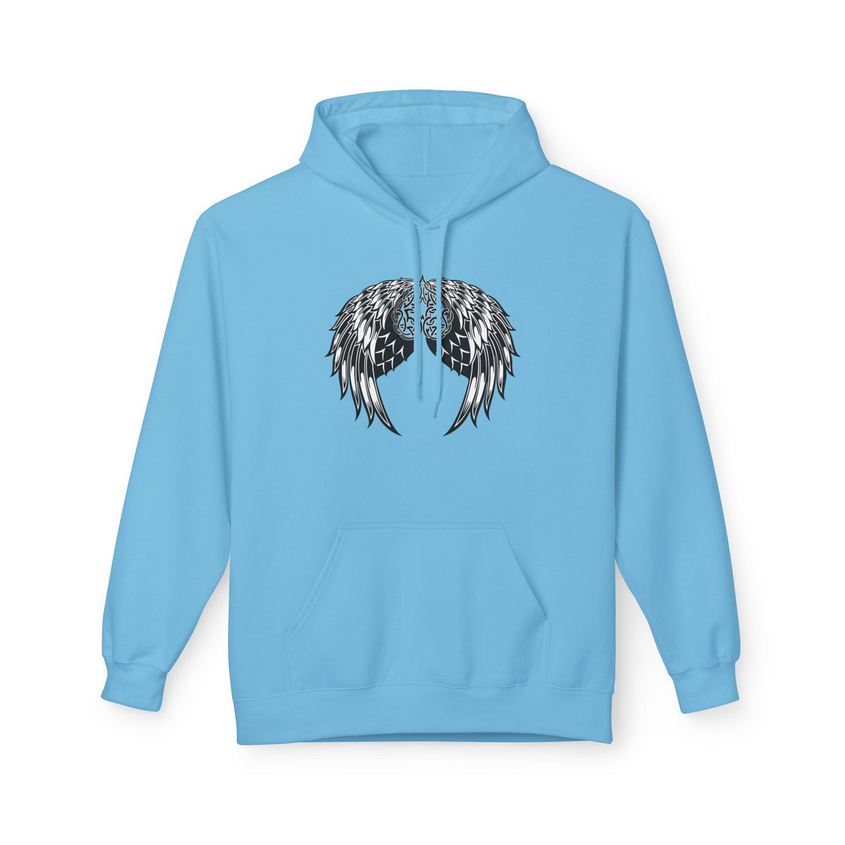 Celtic Heart with Angel Wings Graphic - Medium Weight Hooded Sweatshirt