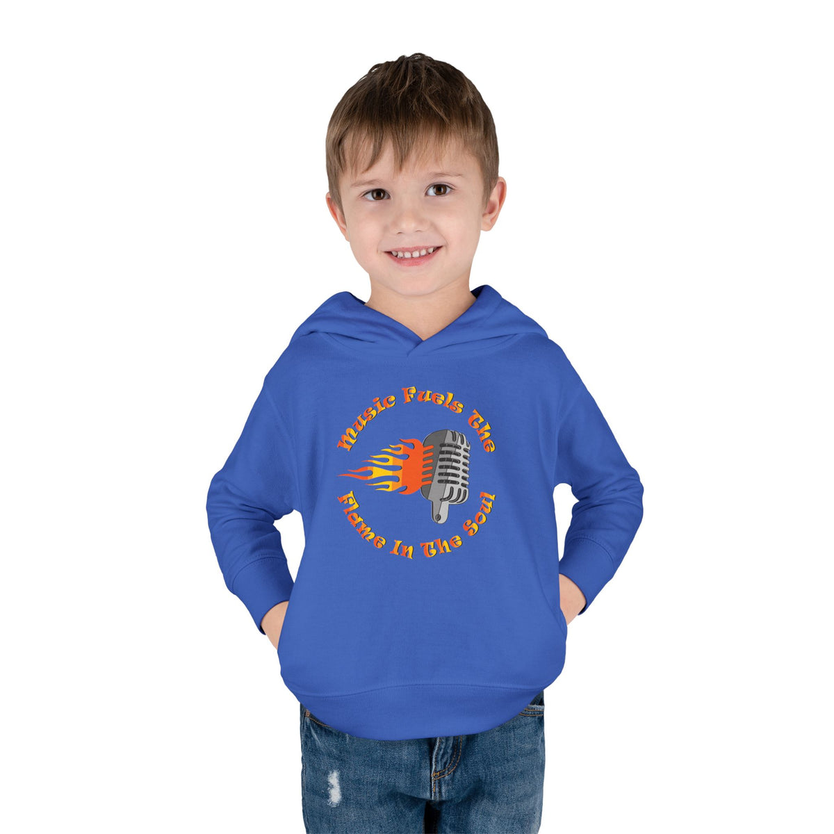 Toddler Retro Microphone Flame Graphic Tee Perfect for Young Musicians