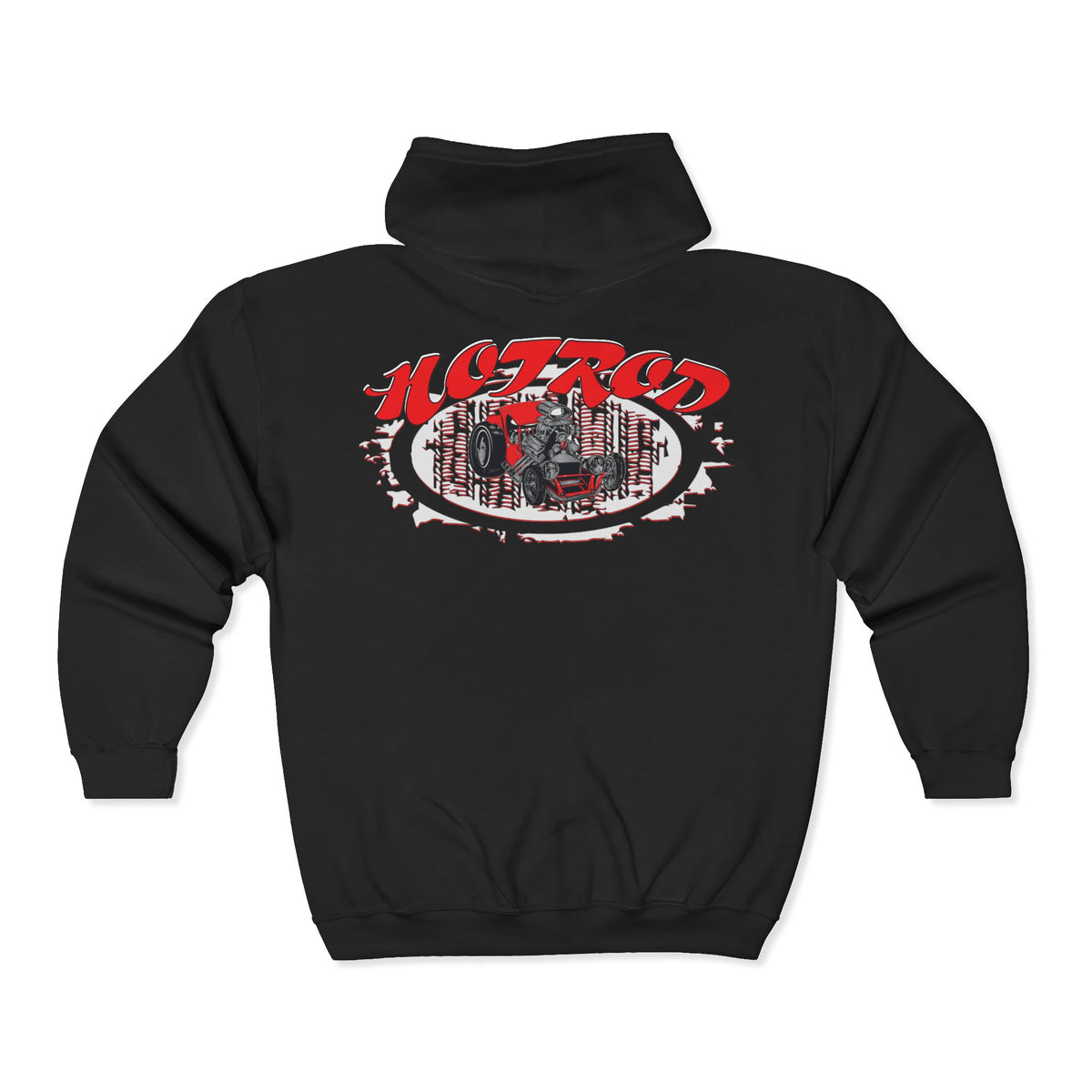 Retro Hotrod Hoodie for Classic Car Enthusiasts - Heavy Blend Full Zip Sweatshirt