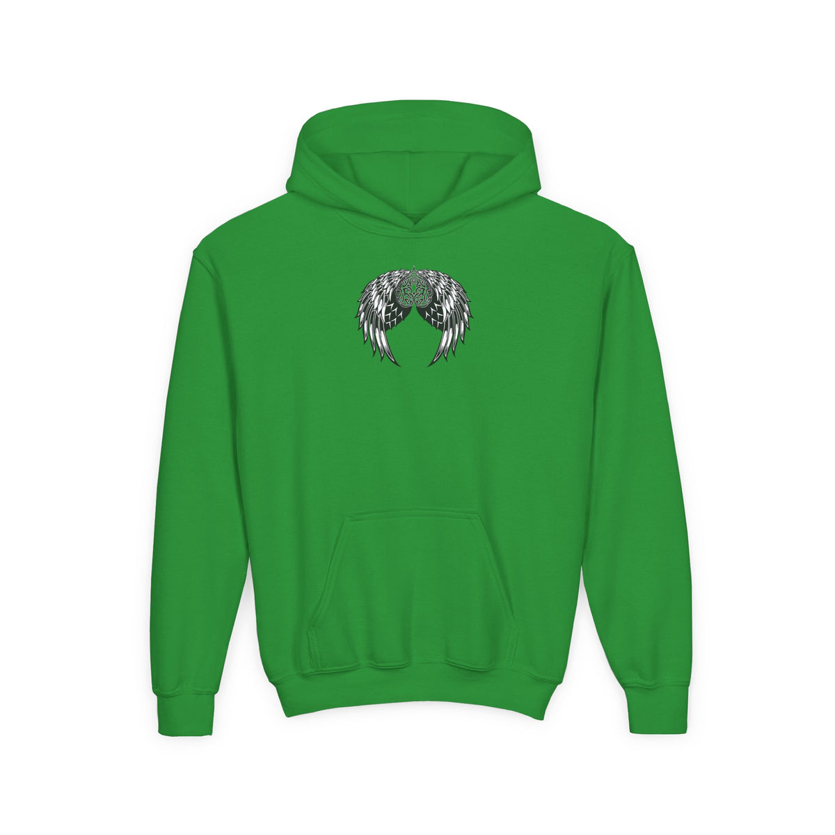 Youth Celtic Heart with Angel Wings Hoodie - Perfect for Nature Lovers