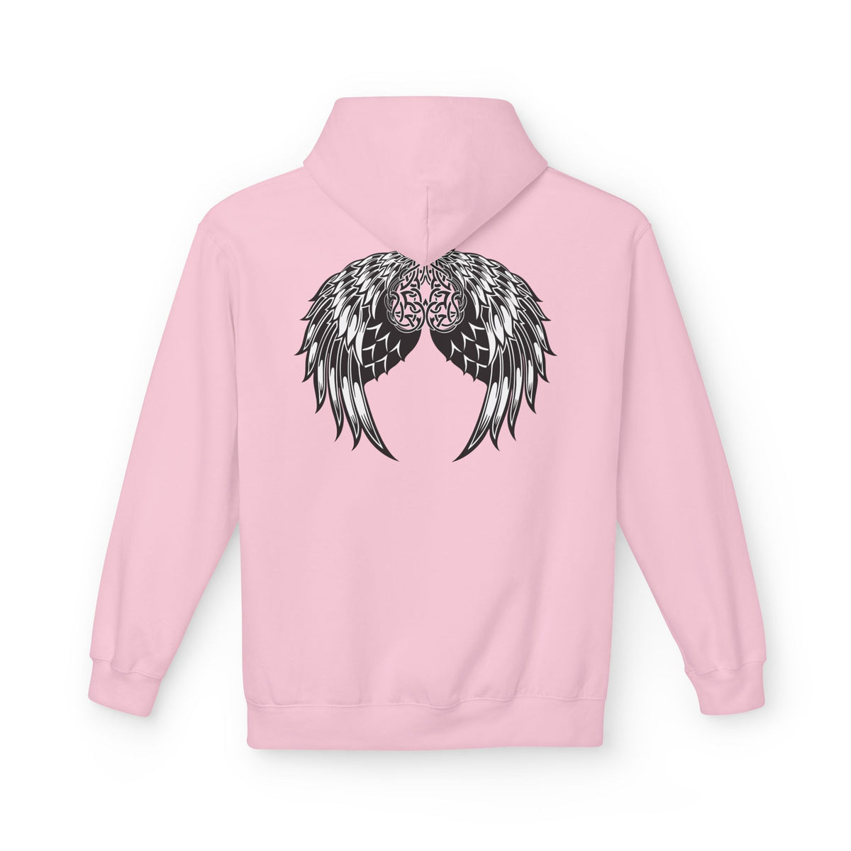 Celtic Heart with Angel Wings Graphic - Medium Weight Hooded Sweatshirt