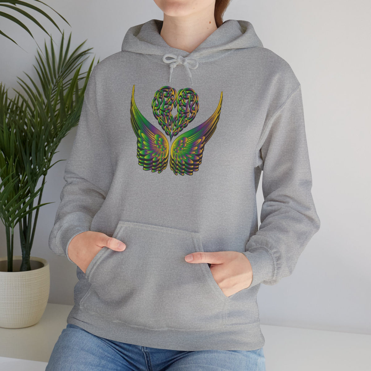 Ethereal Heart and Wings Hoodie - Heavy Blend™