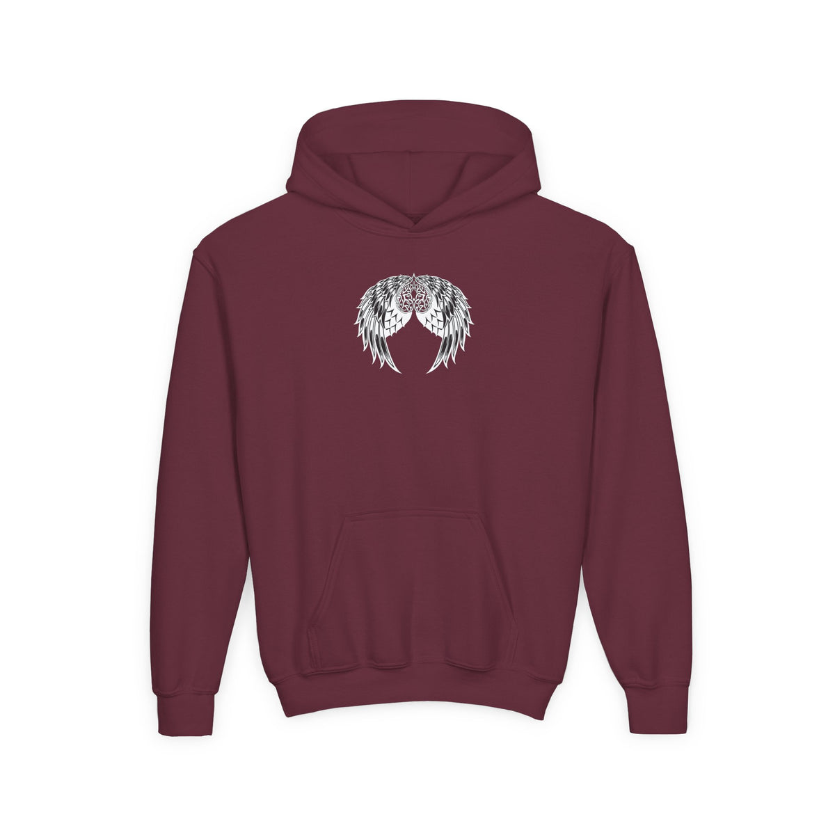 Youth Celtic Heart with Angel Wings Hoodie - Perfect for Nature Lovers