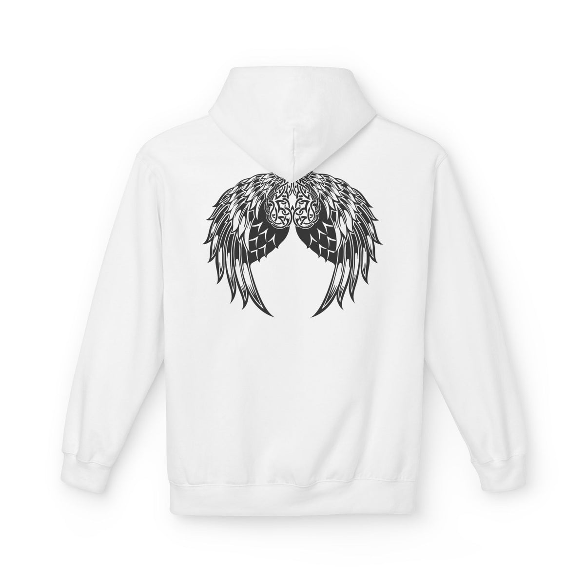 Celtic Heart with Angel Wings Graphic - Medium Weight Hooded Sweatshirt