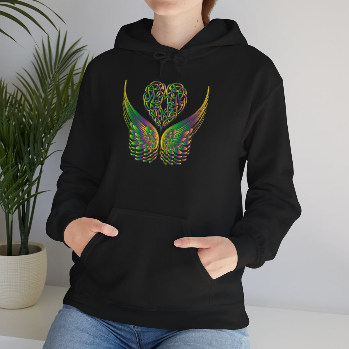 Ethereal Heart and Wings Hoodie - Heavy Blend™