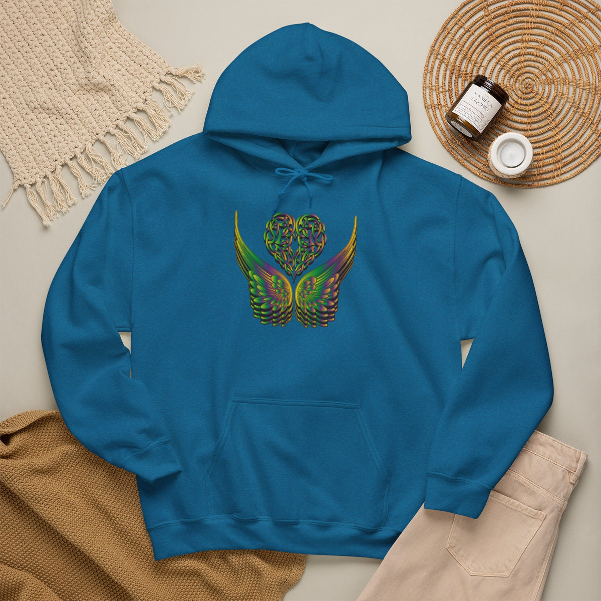 Ethereal Heart and Wings Hoodie - Heavy Blend™