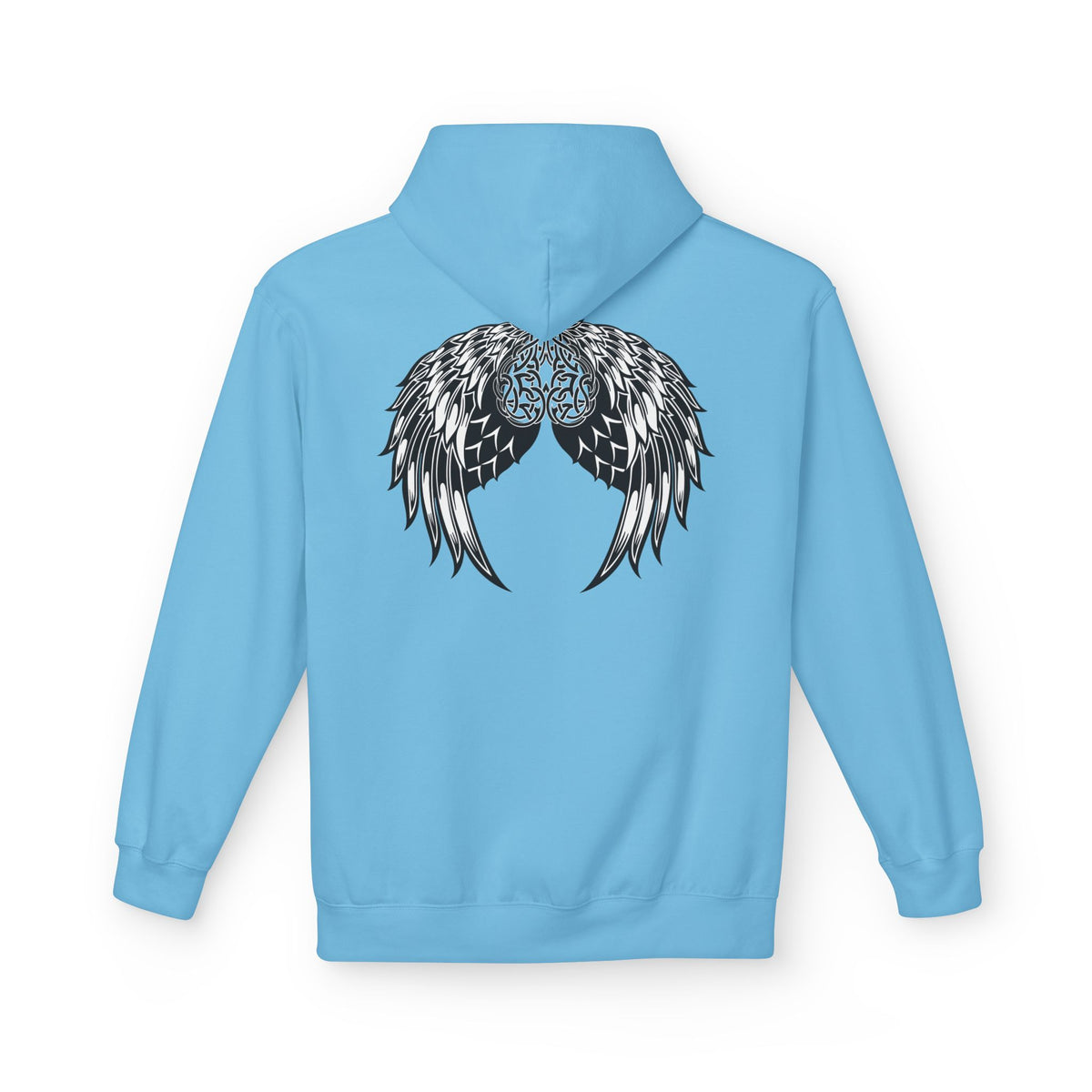 Celtic Heart with Angel Wings Graphic - Medium Weight Hooded Sweatshirt