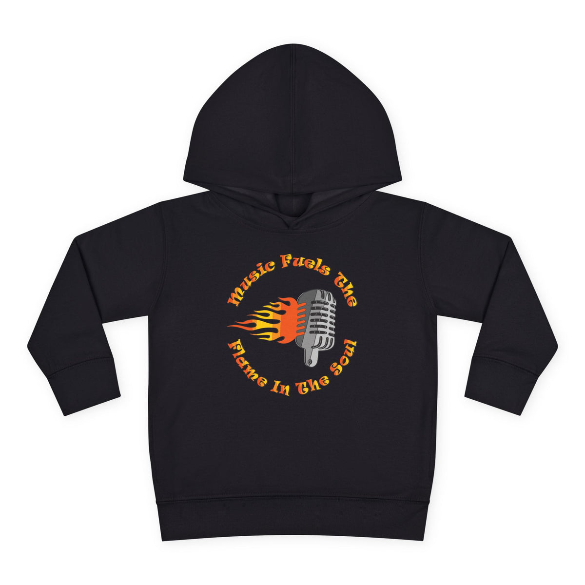 Toddler Retro Microphone Flame Graphic Tee Perfect for Young Musicians