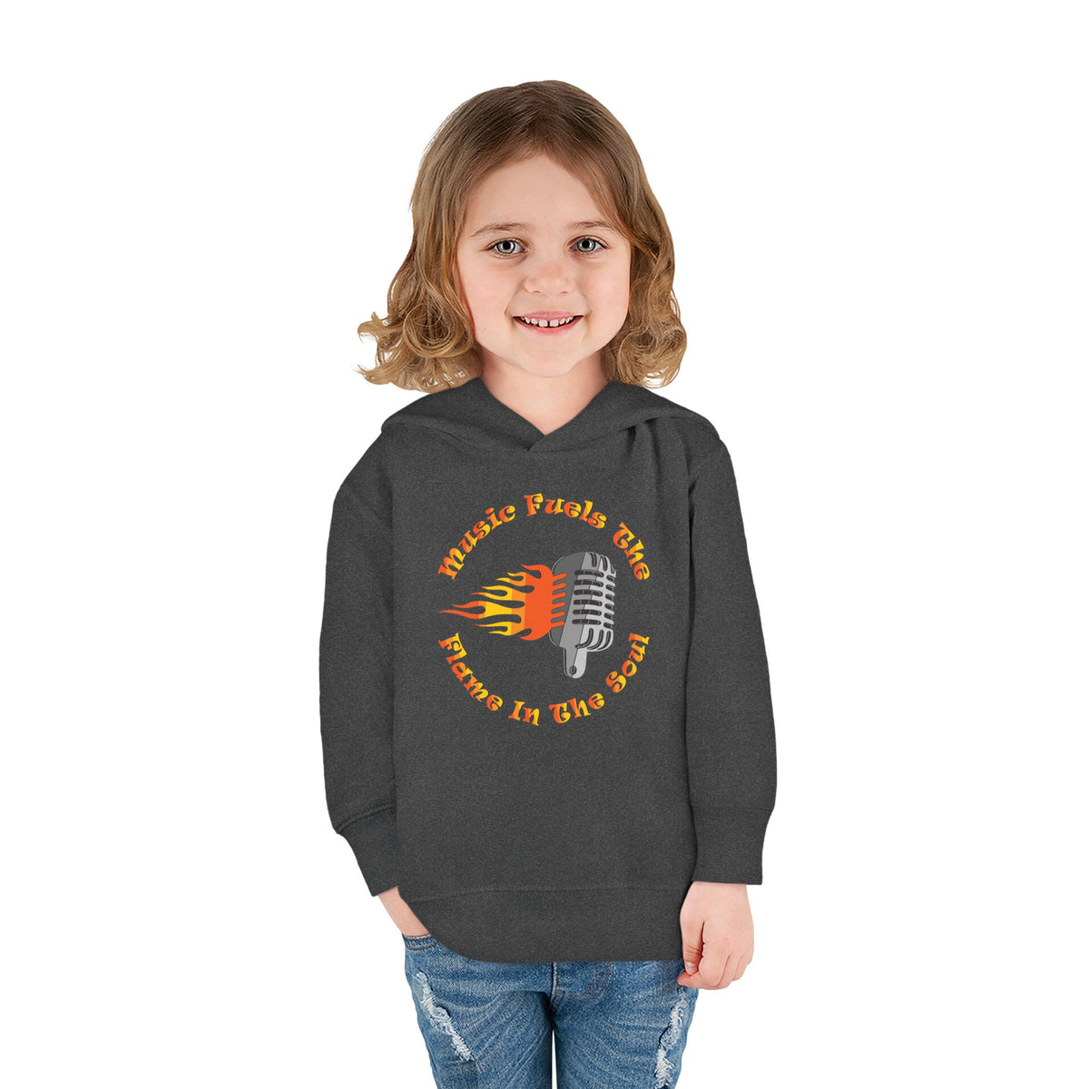 Toddler Retro Microphone Flame Graphic Tee Perfect for Young Musicians