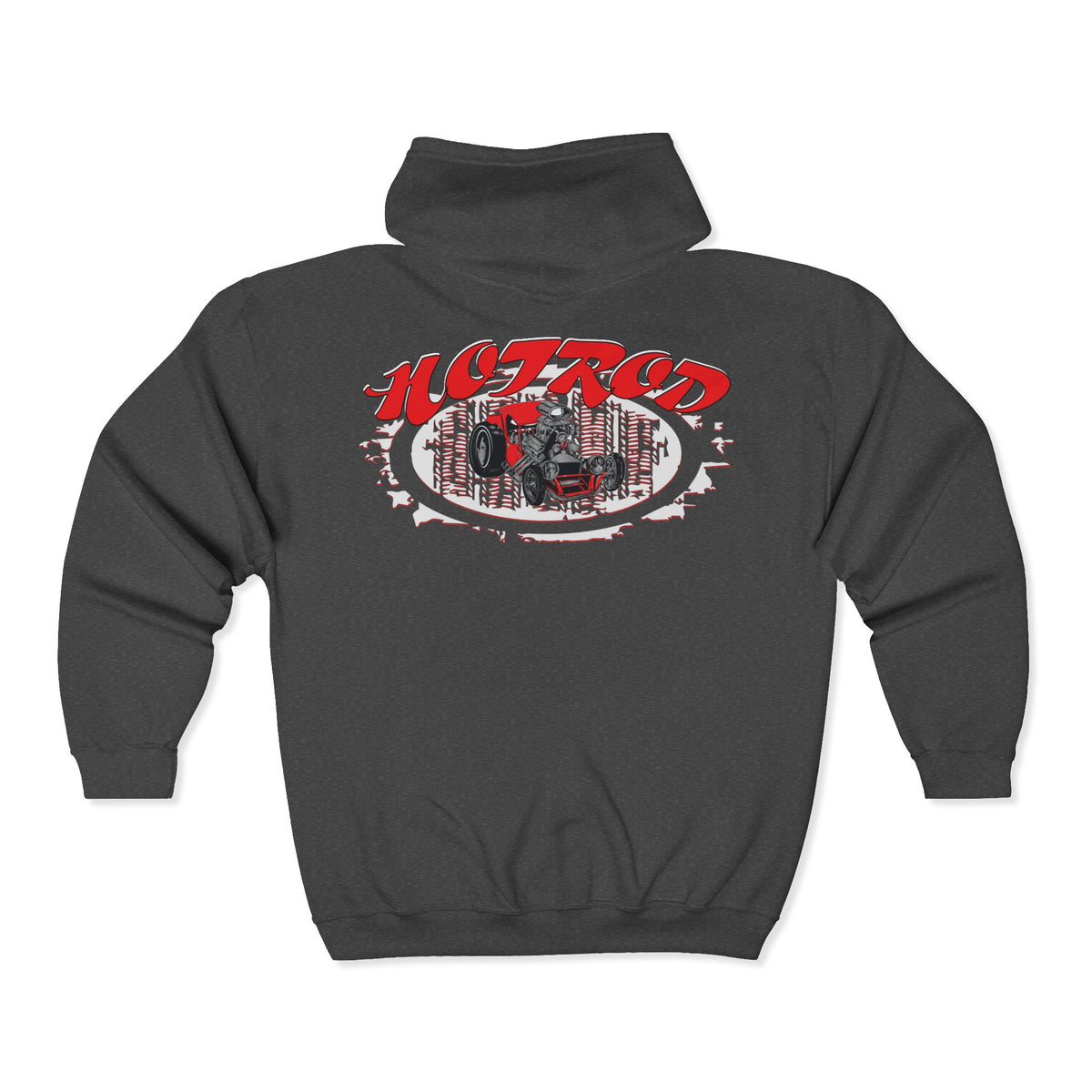 Retro Hotrod Hoodie for Classic Car Enthusiasts - Heavy Blend Full Zip Sweatshirt