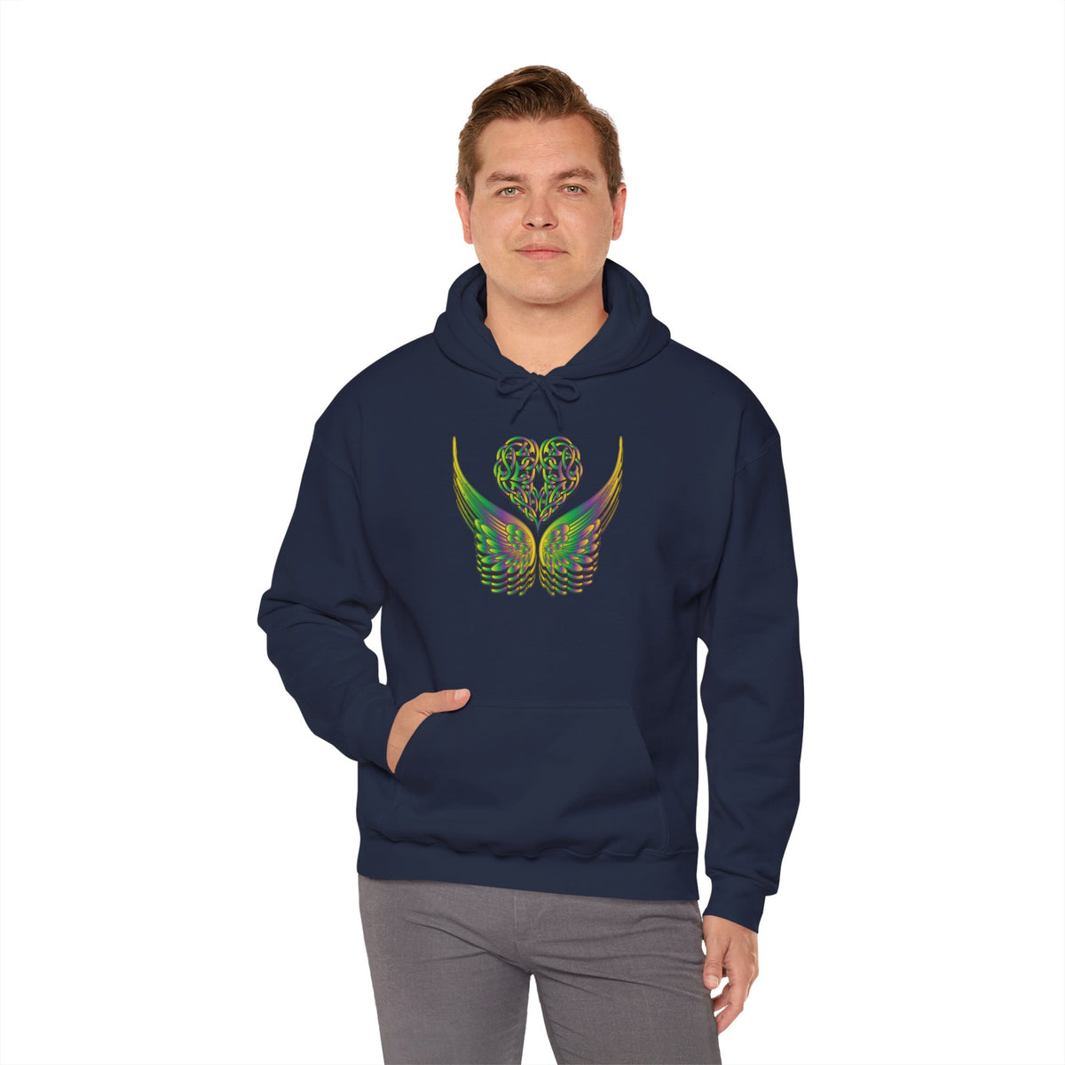 Ethereal Heart and Wings Hoodie - Heavy Blend™