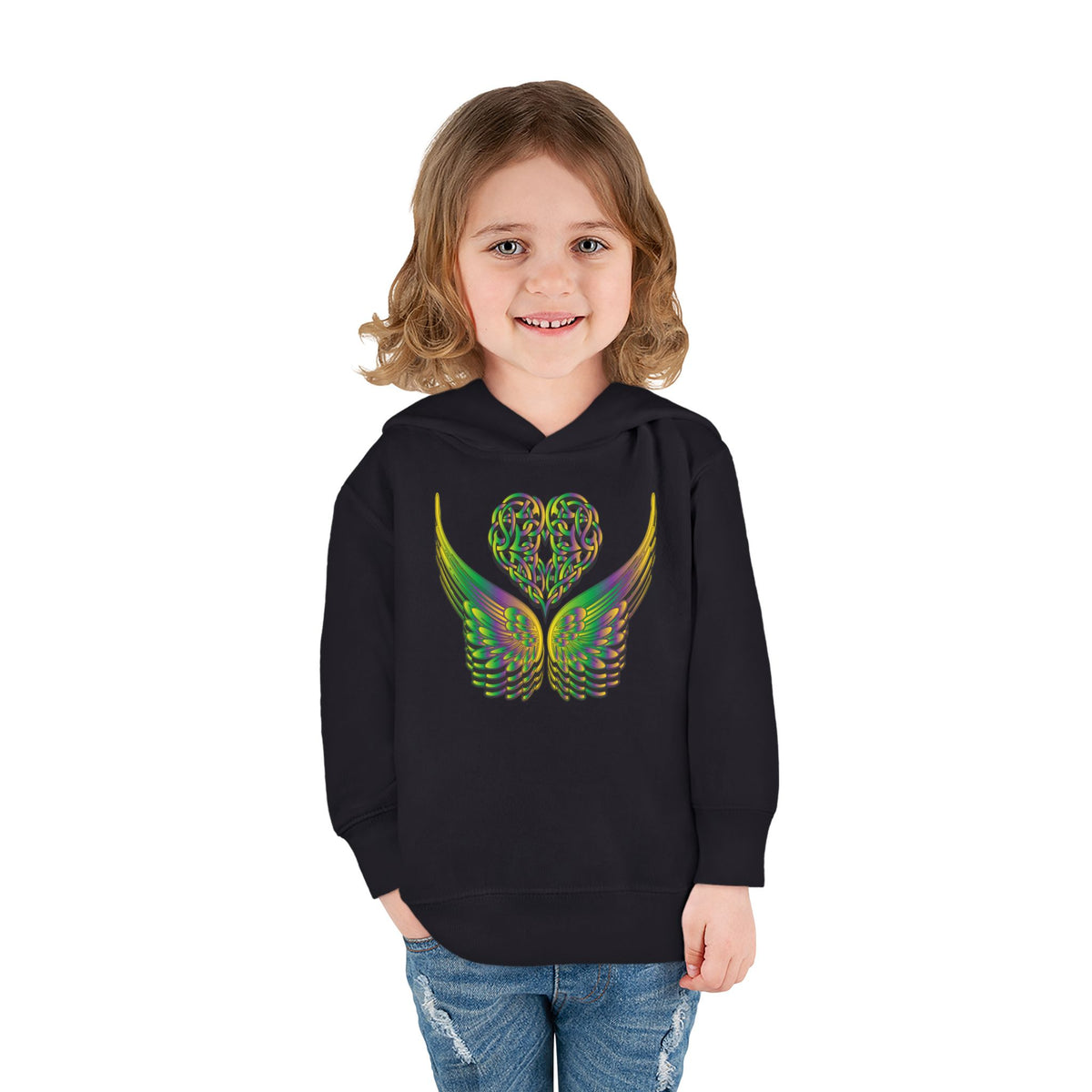 Toddler Celtic Heart with Angel Wings Hoodie