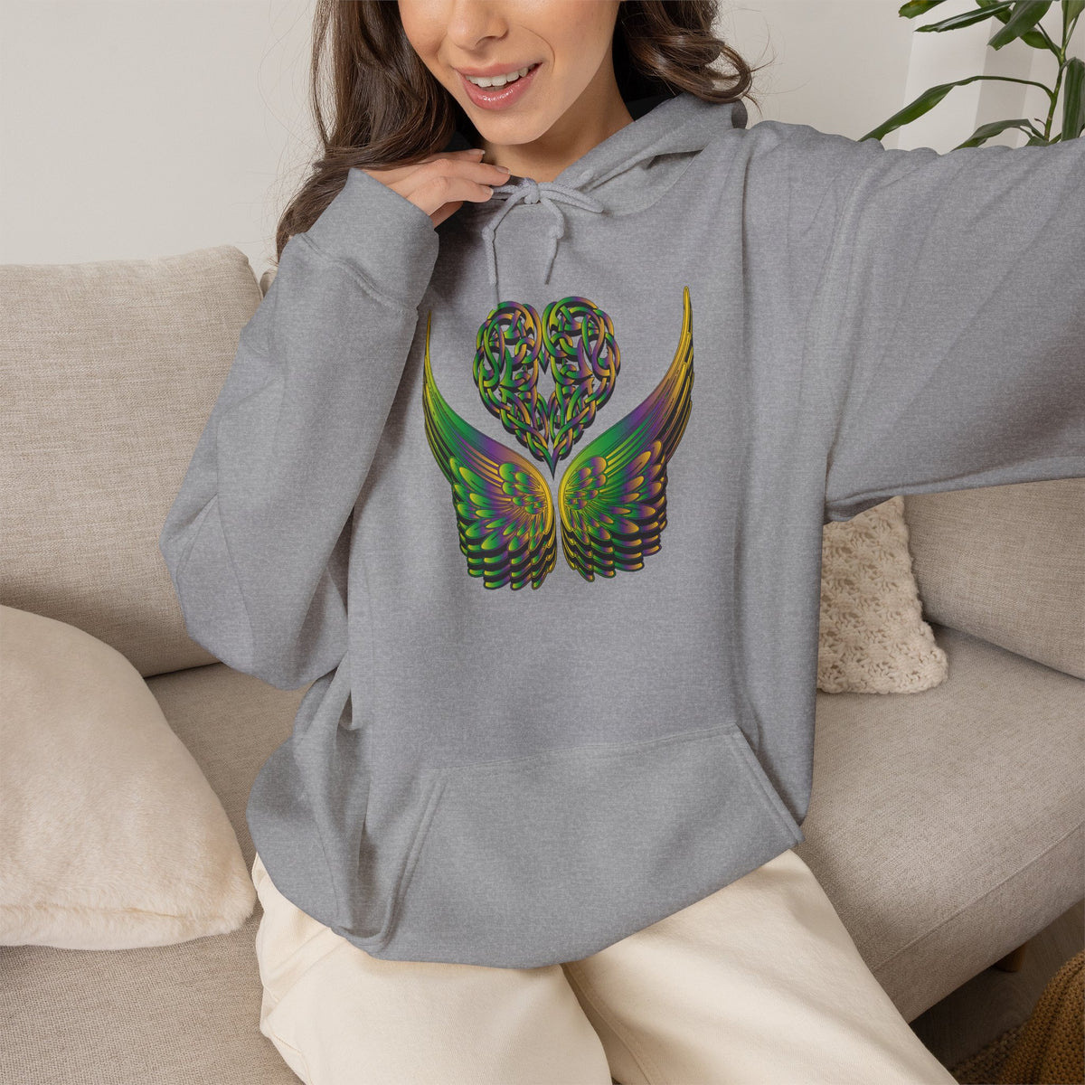 Ethereal Heart and Wings Hoodie - Heavy Blend™