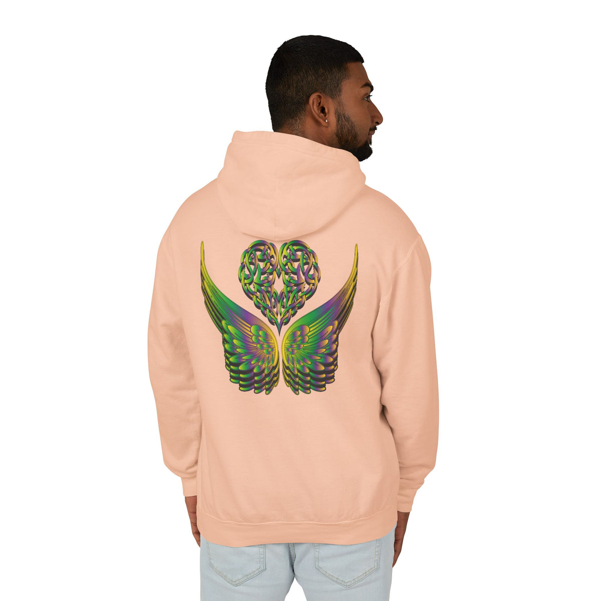 Ethereal Heart and Wings Hoodie for Nature Lovers - Lightweight™