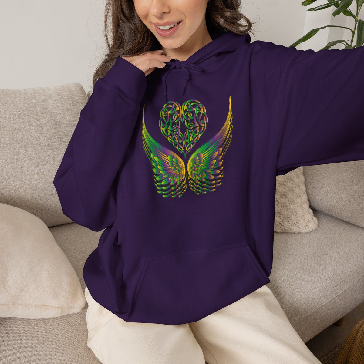 Ethereal Heart and Wings Hoodie - Heavy Blend™