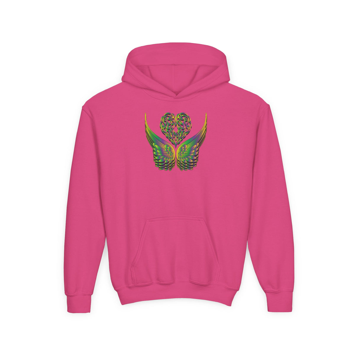 Youth Ethereal Heart and Wings Hoodie - Perfect for Nature Lovers