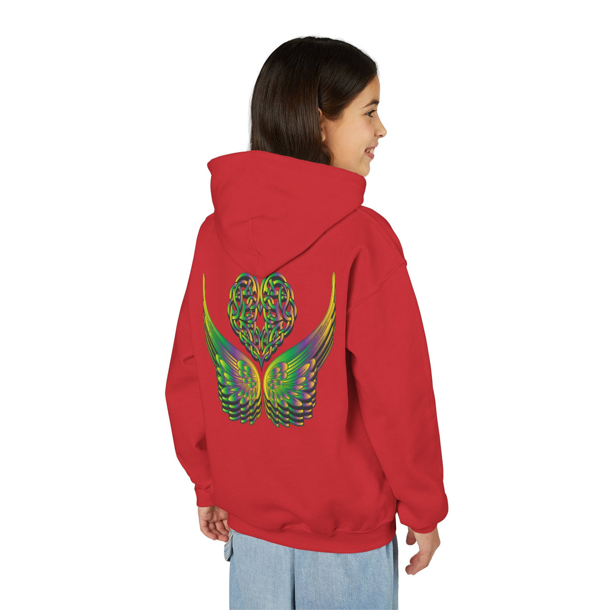 Youth Ethereal Heart and Wings Hoodie - Perfect for Nature Lovers