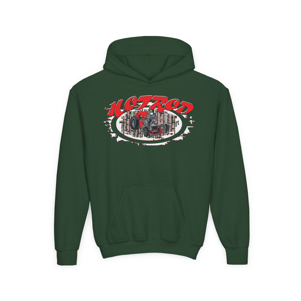 Youth Heavy Blend Hooded Sweatshirt - Hot Rod Graphic Sweatshirt for Car Lovers