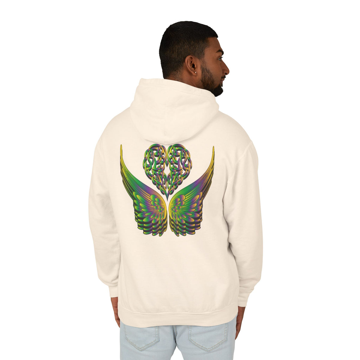 Ethereal Heart and Wings Hoodie for Nature Lovers - Lightweight™