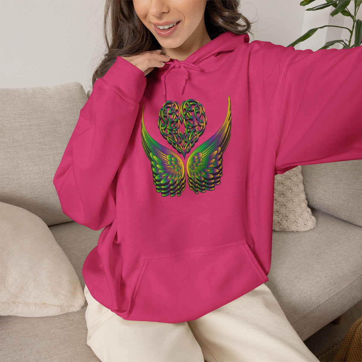 Ethereal Heart and Wings Hoodie - Heavy Blend™