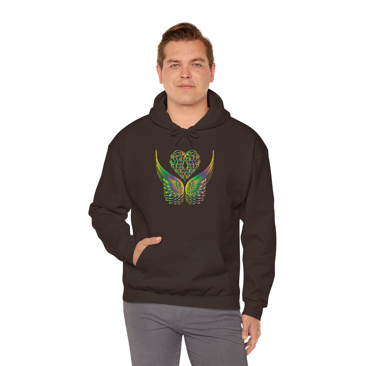 Ethereal Heart and Wings Hoodie - Heavy Blend™