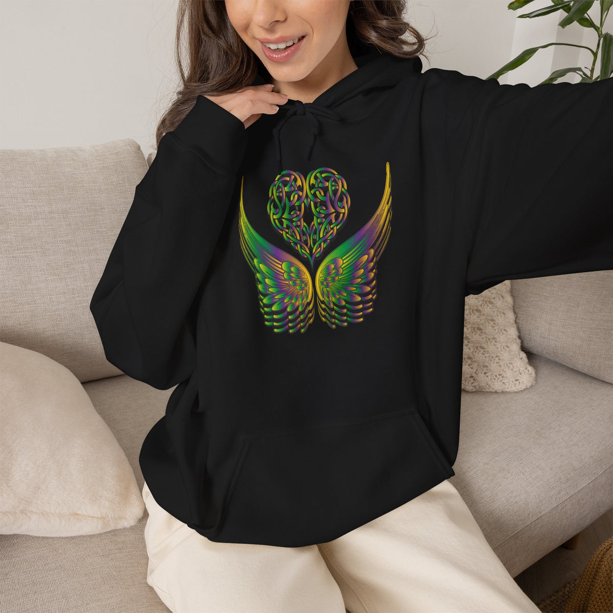 Ethereal Heart and Wings Hoodie - Heavy Blend™