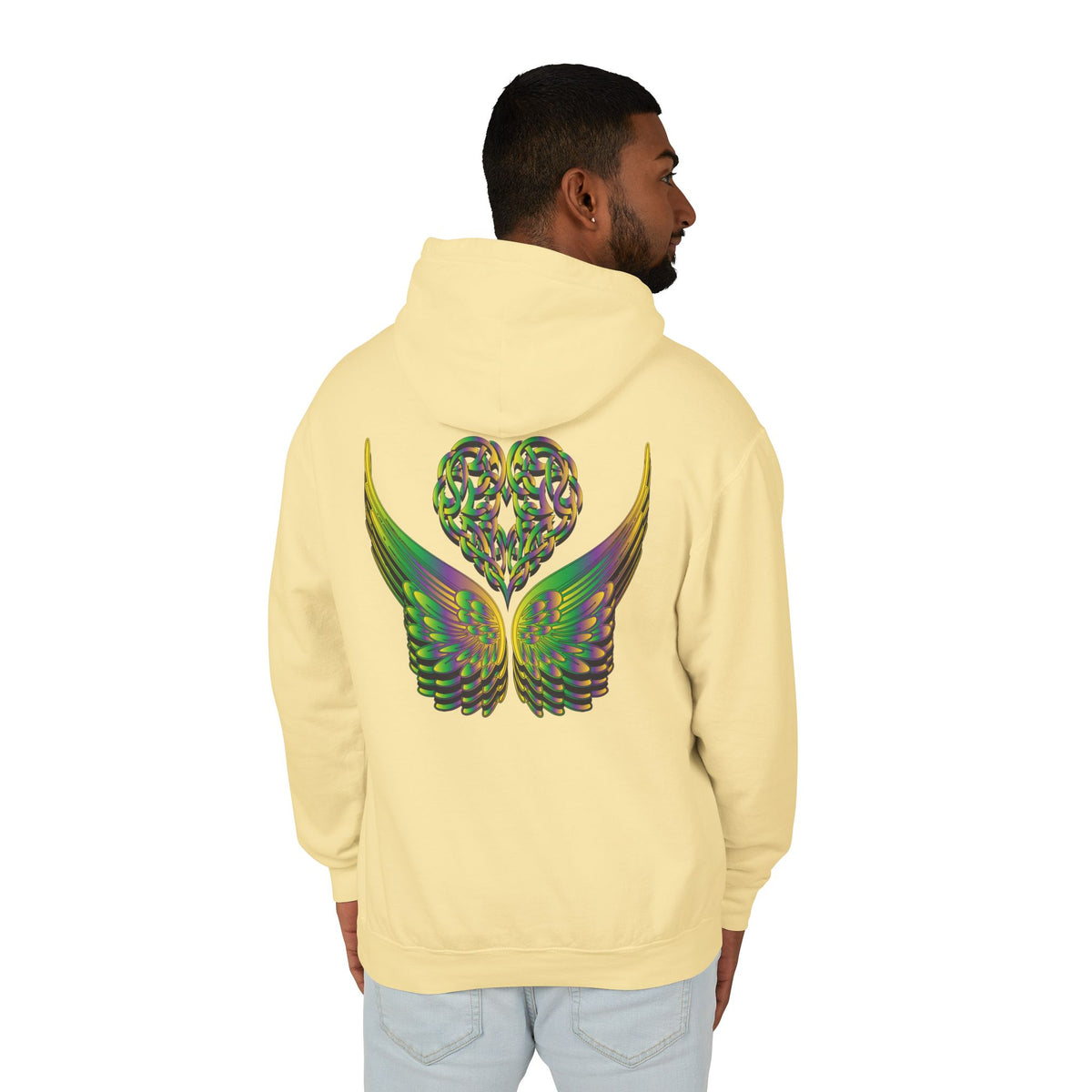 Ethereal Heart and Wings Hoodie for Nature Lovers - Lightweight™