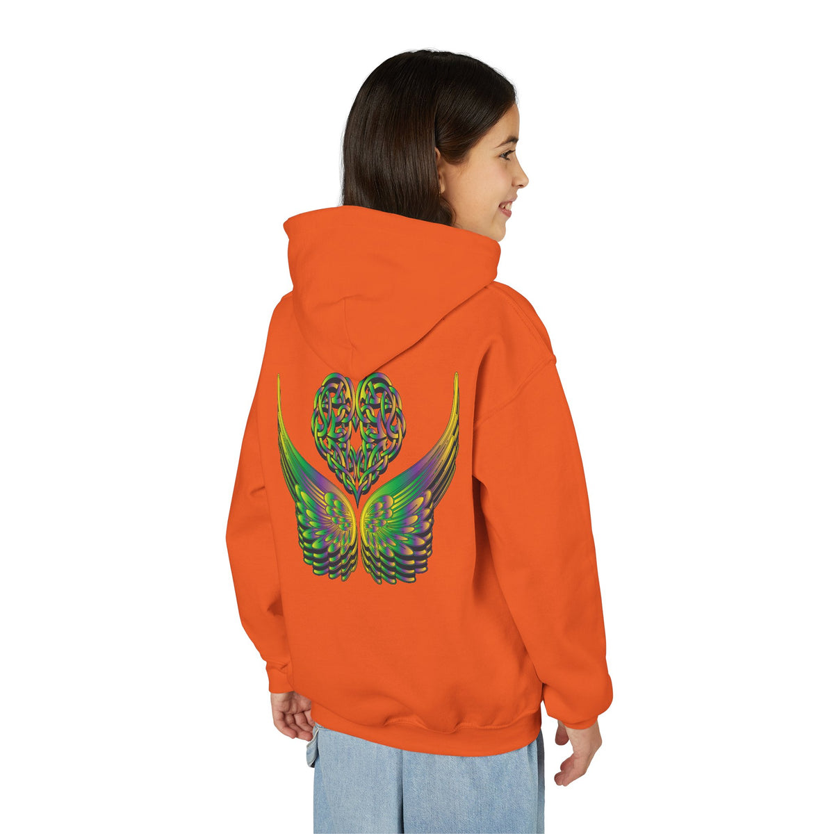 Youth Ethereal Heart and Wings Hoodie - Perfect for Nature Lovers