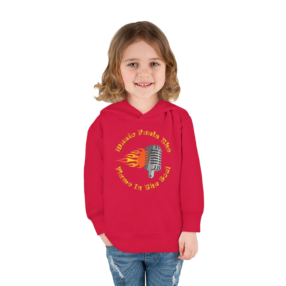 Toddler Retro Microphone Flame Graphic Tee Perfect for Young Musicians