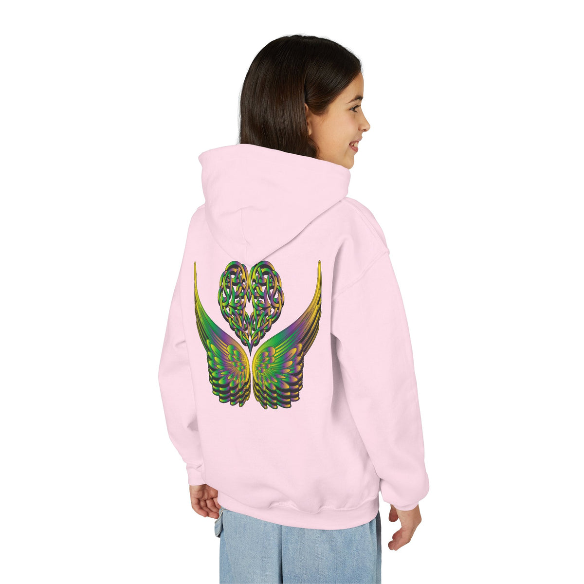 Youth Ethereal Heart and Wings Hoodie - Perfect for Nature Lovers