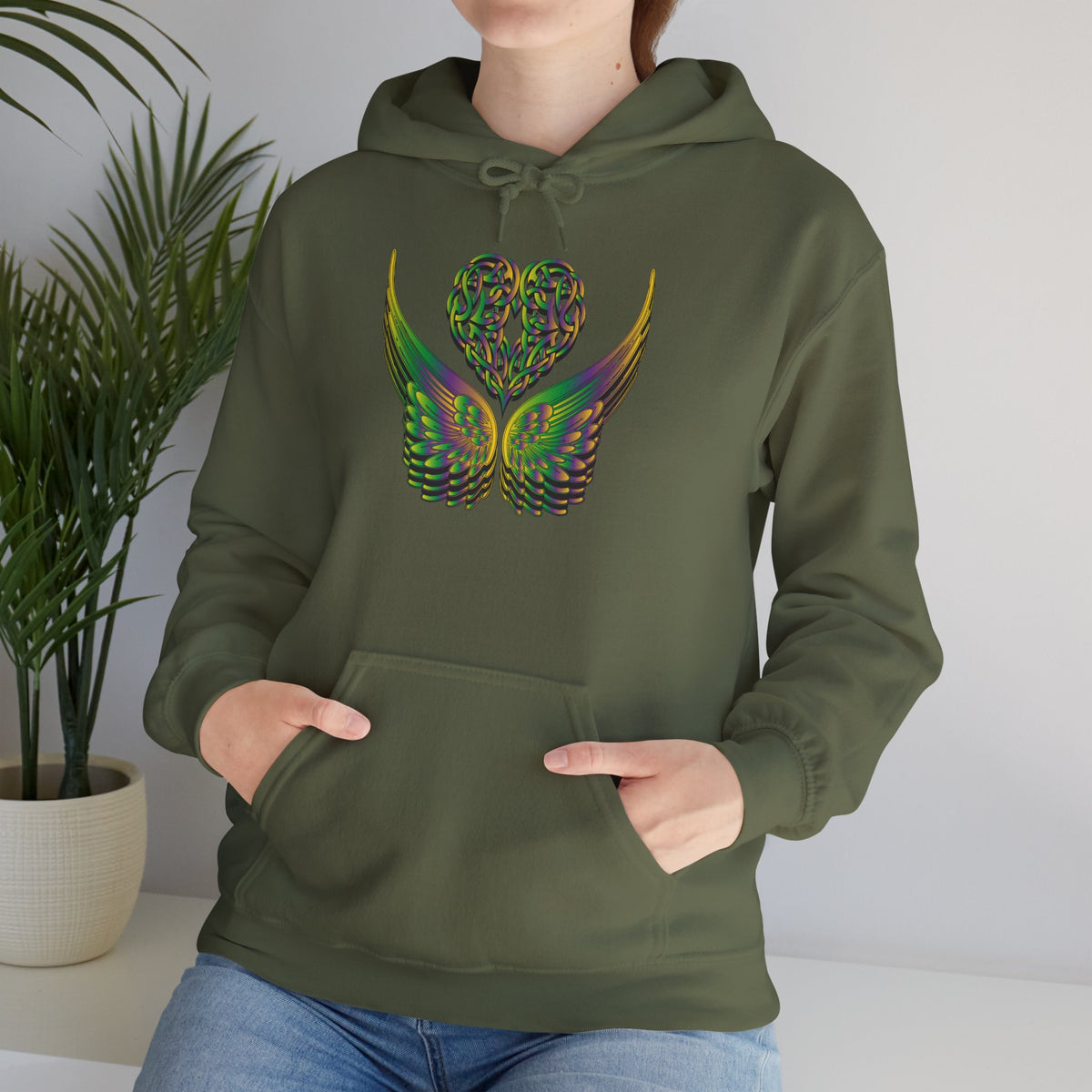 Ethereal Heart and Wings Hoodie - Heavy Blend™