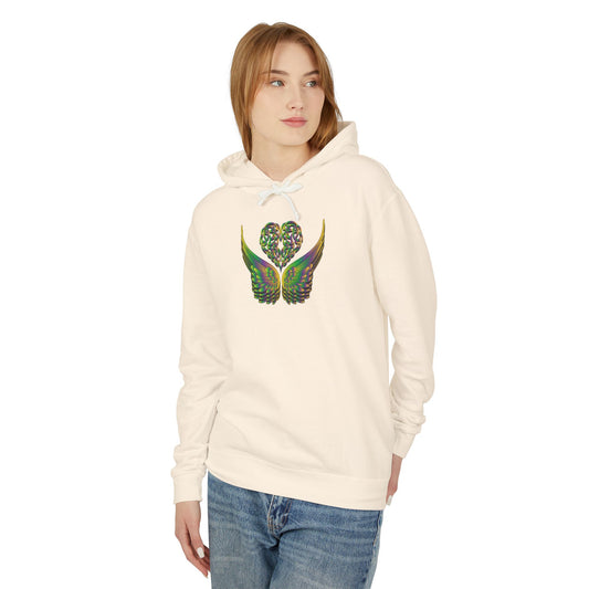 Ethereal Heart and Wings Hoodie for Nature Lovers - Lightweight™