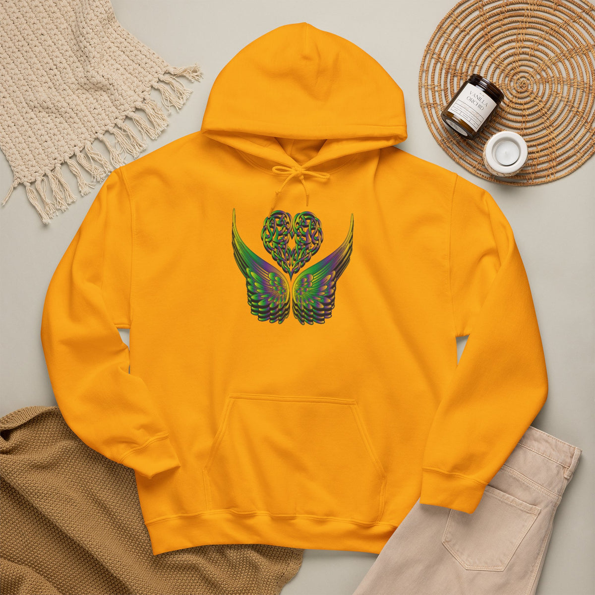 Ethereal Heart and Wings Hoodie - Heavy Blend™