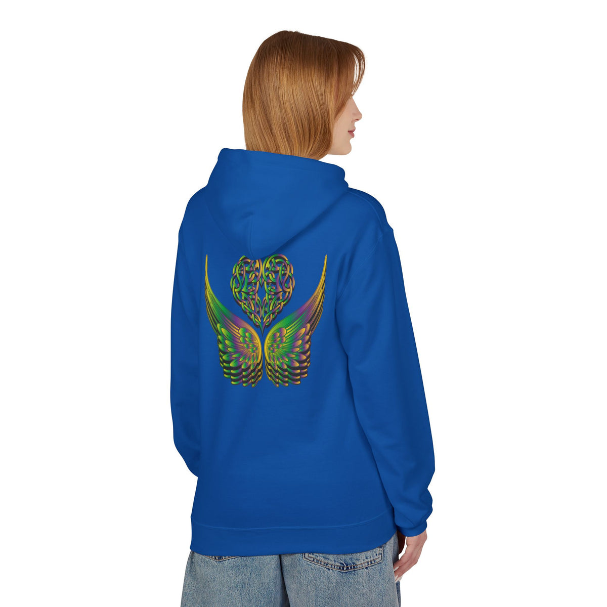 Ethereal Heart & Wings Design - Unisex Softstyle Fleece for All Occasions