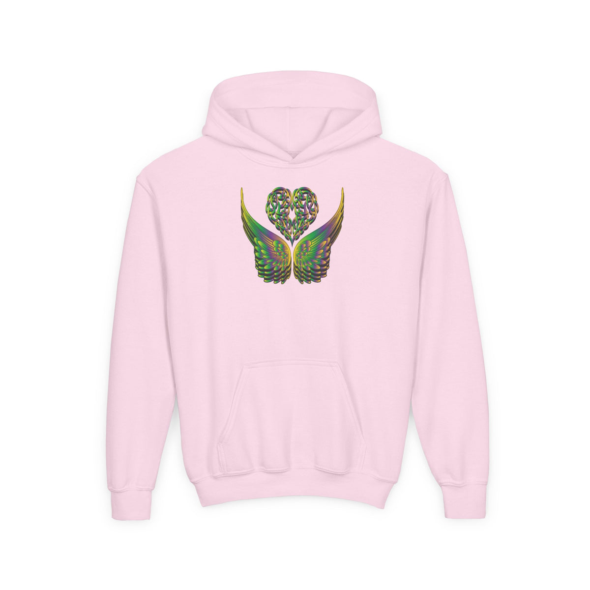 Youth Ethereal Heart and Wings Hoodie - Perfect for Nature Lovers