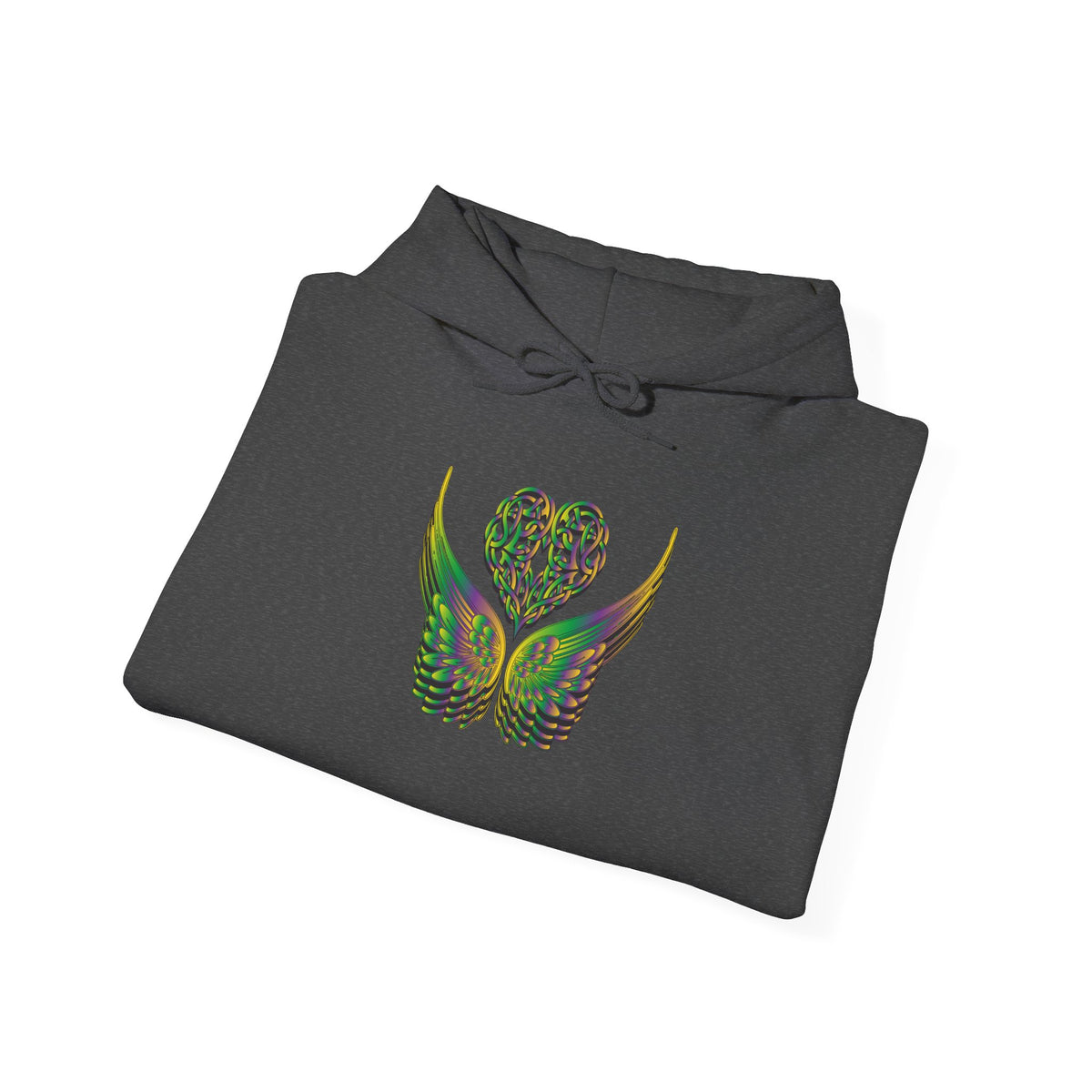 Ethereal Heart and Wings Hoodie for Nature Lovers - Heavy Blend™