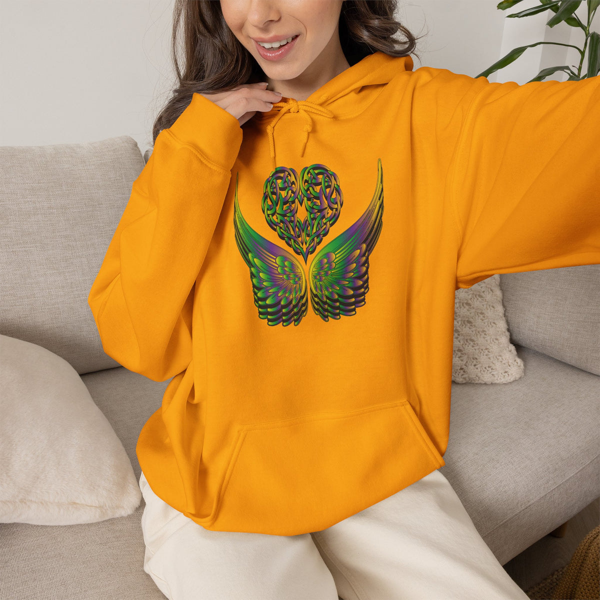 Ethereal Heart and Wings Hoodie - Heavy Blend™
