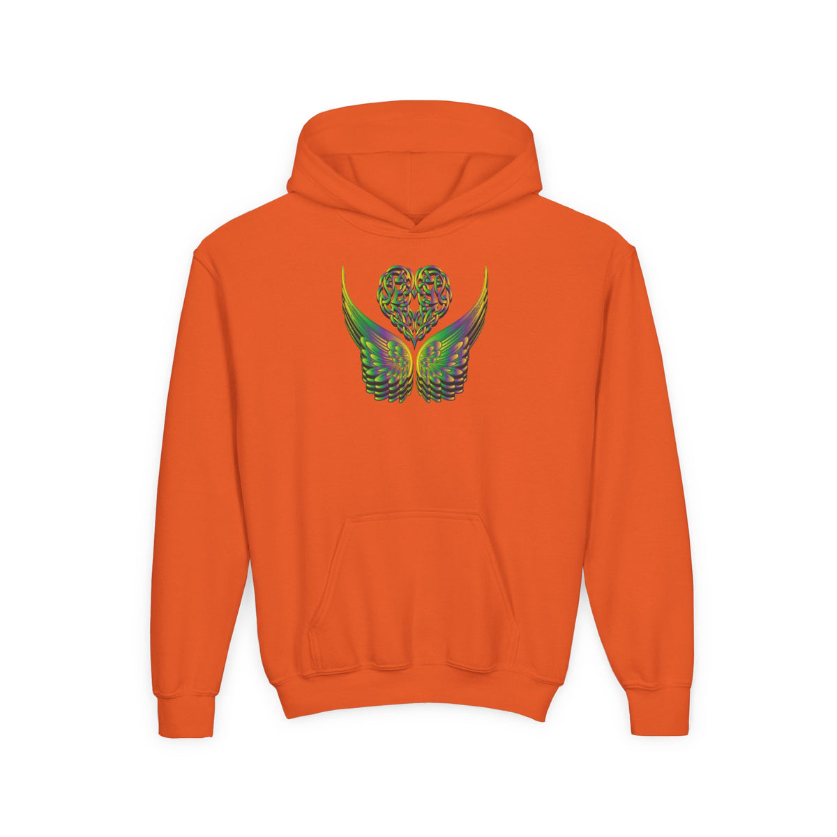 Youth Ethereal Heart and Wings Hoodie - Perfect for Nature Lovers