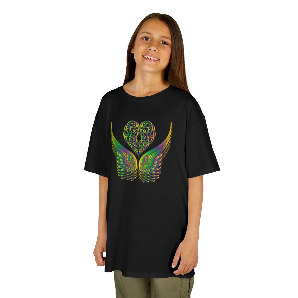 Kids Ethereal Heart and Wings Tee Perfect for Nature Lovers