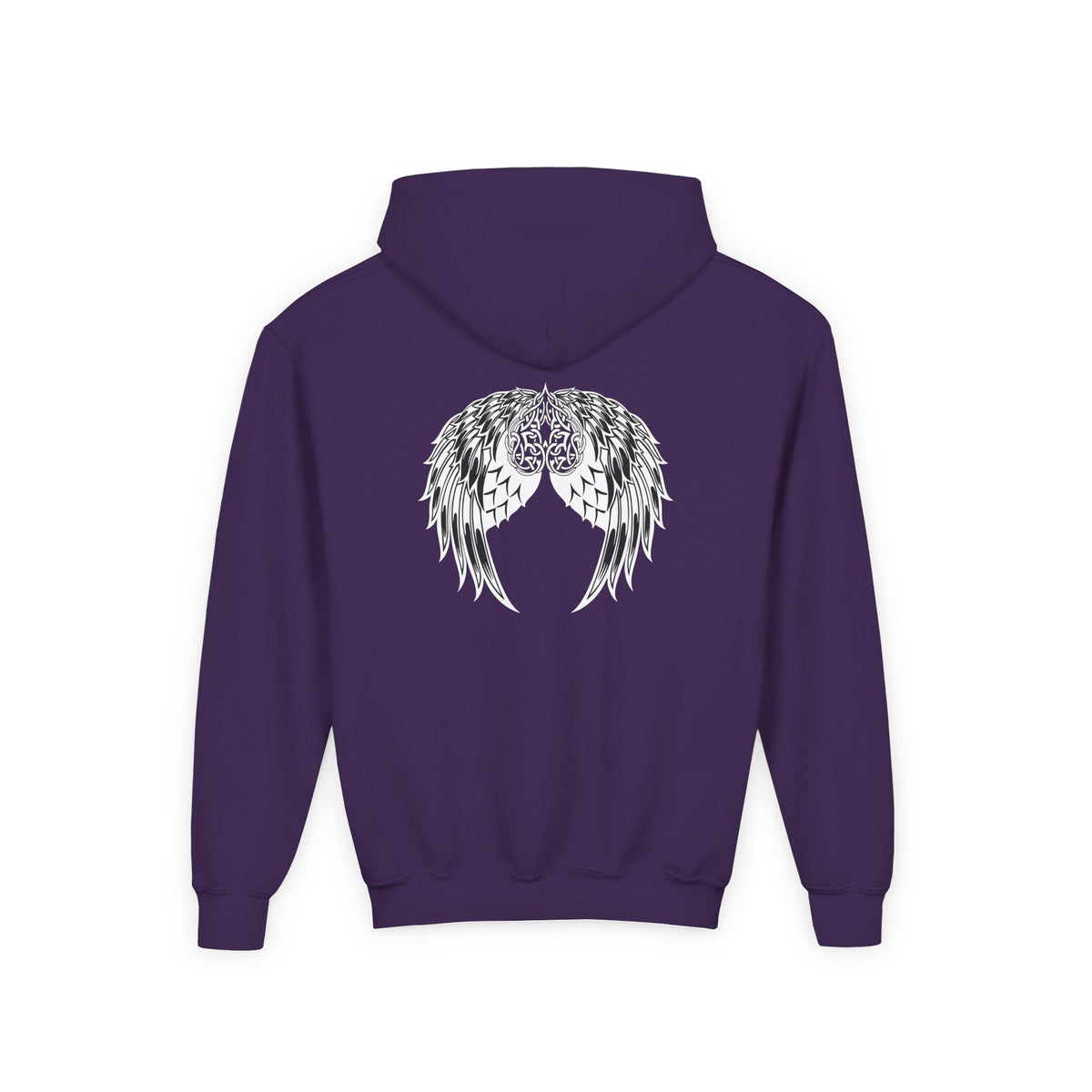Youth Celtic Heart with Angel Wings Hoodie - Perfect for Nature Lovers