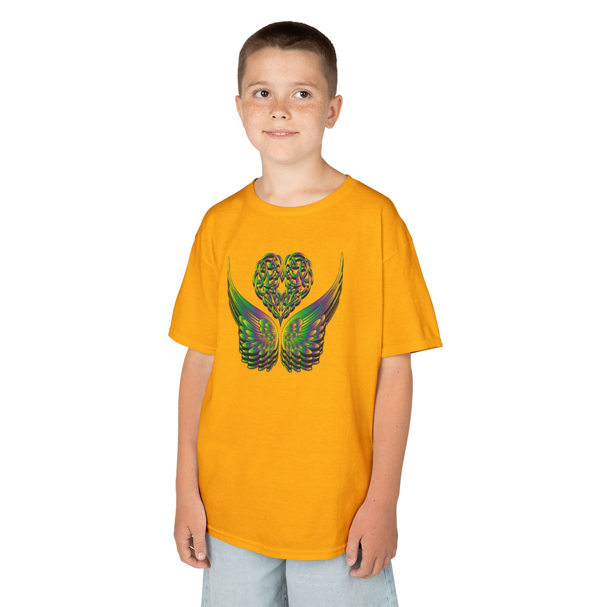 Kids Ethereal Heart and Wings Tee Perfect for Nature Lovers