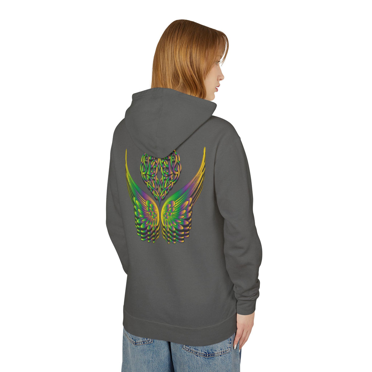 Ethereal Heart and Wings Hoodie for Nature Lovers - Lightweight™