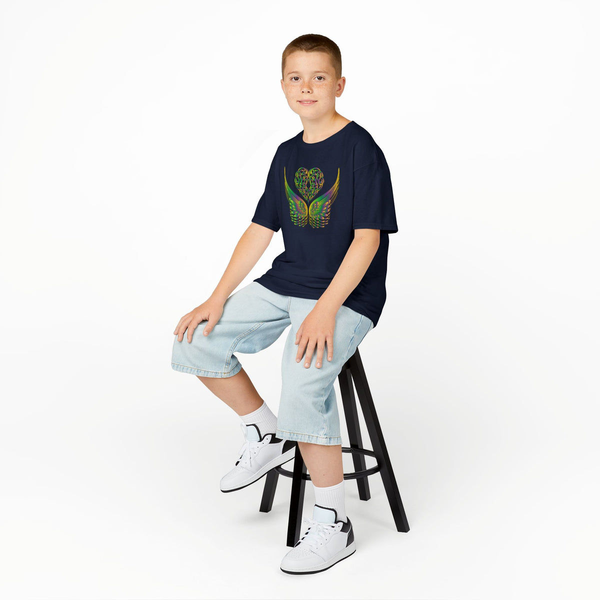 Kids Ethereal Heart and Wings Tee Perfect for Nature Lovers