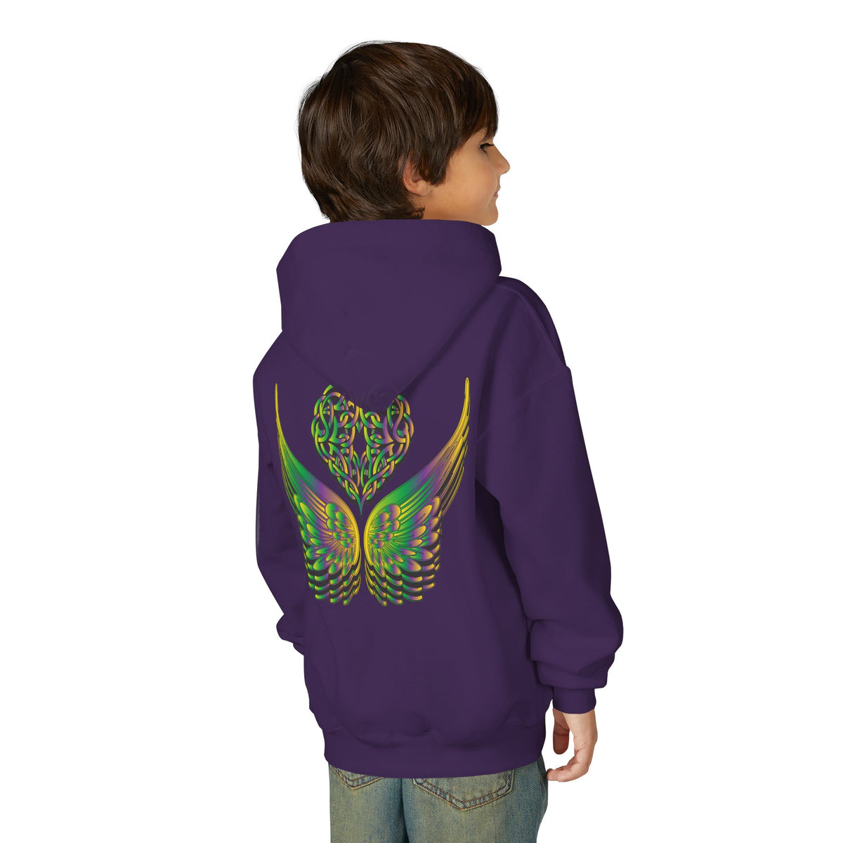 Youth Ethereal Heart and Wings Hoodie - Perfect for Nature Lovers