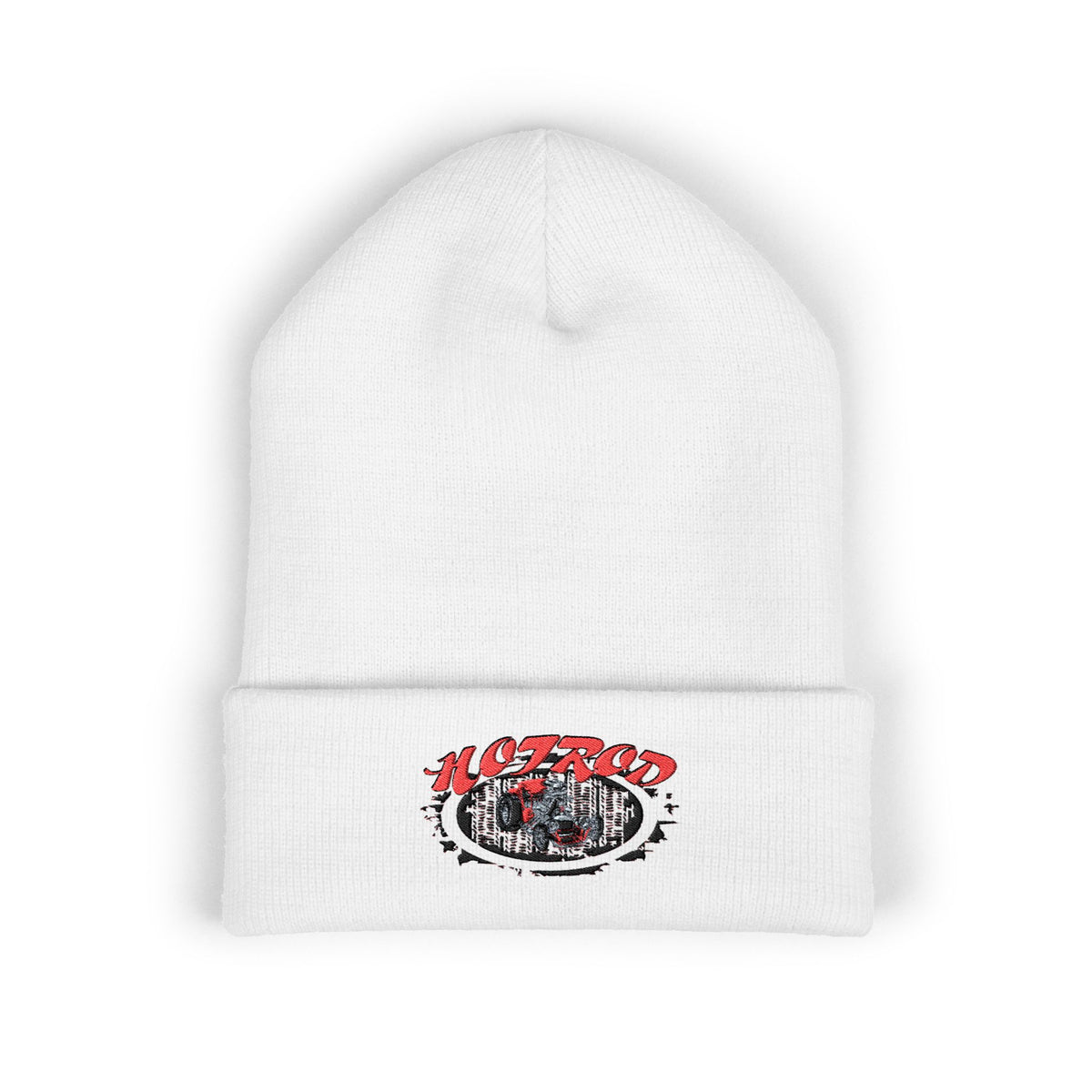 Retro Hotrod Graphic Beanie with Embroidered Design