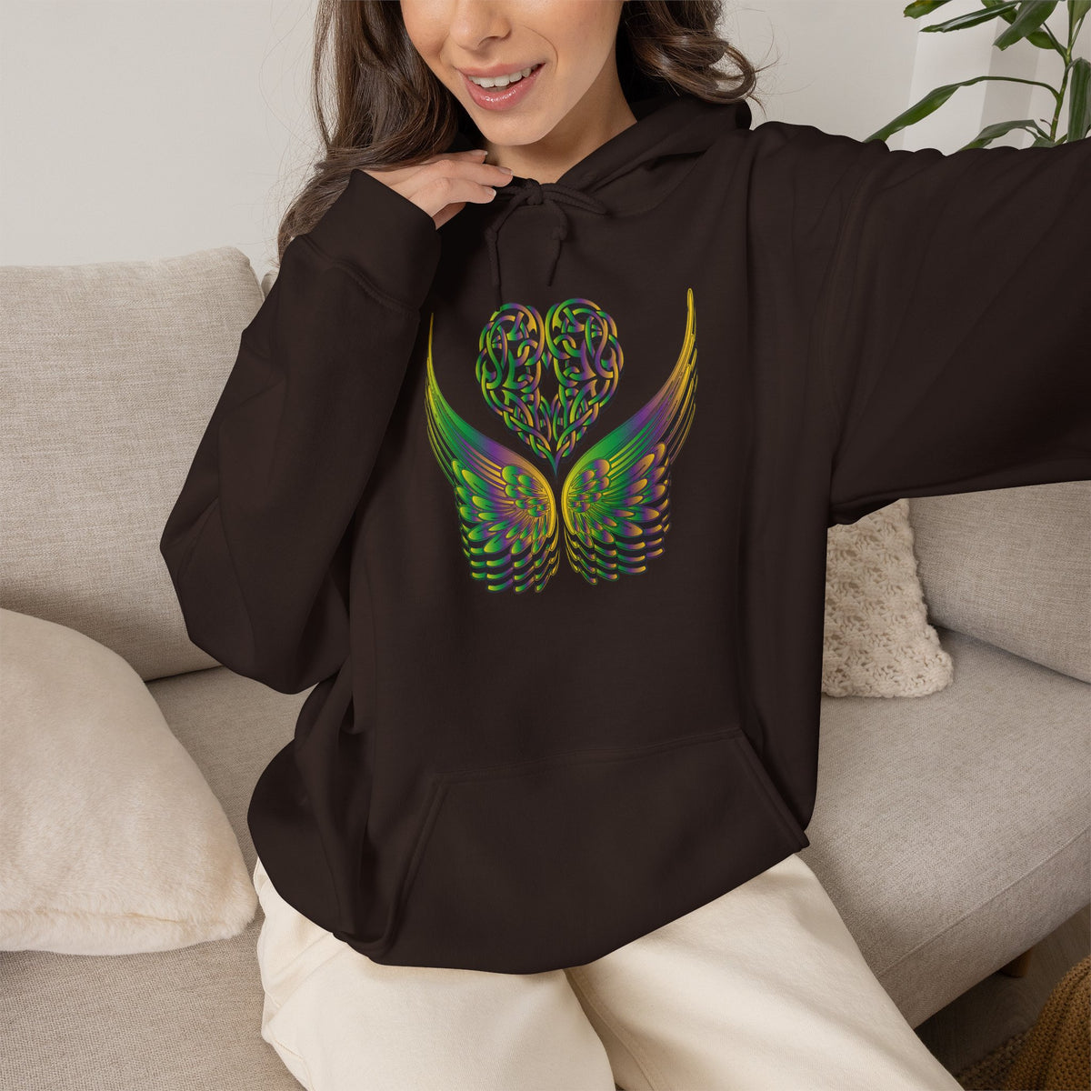 Ethereal Heart and Wings Hoodie - Heavy Blend™