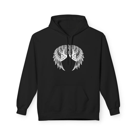 Celtic Heart with Angel Wings Graphic - Medium Weight Hooded Sweatshirt