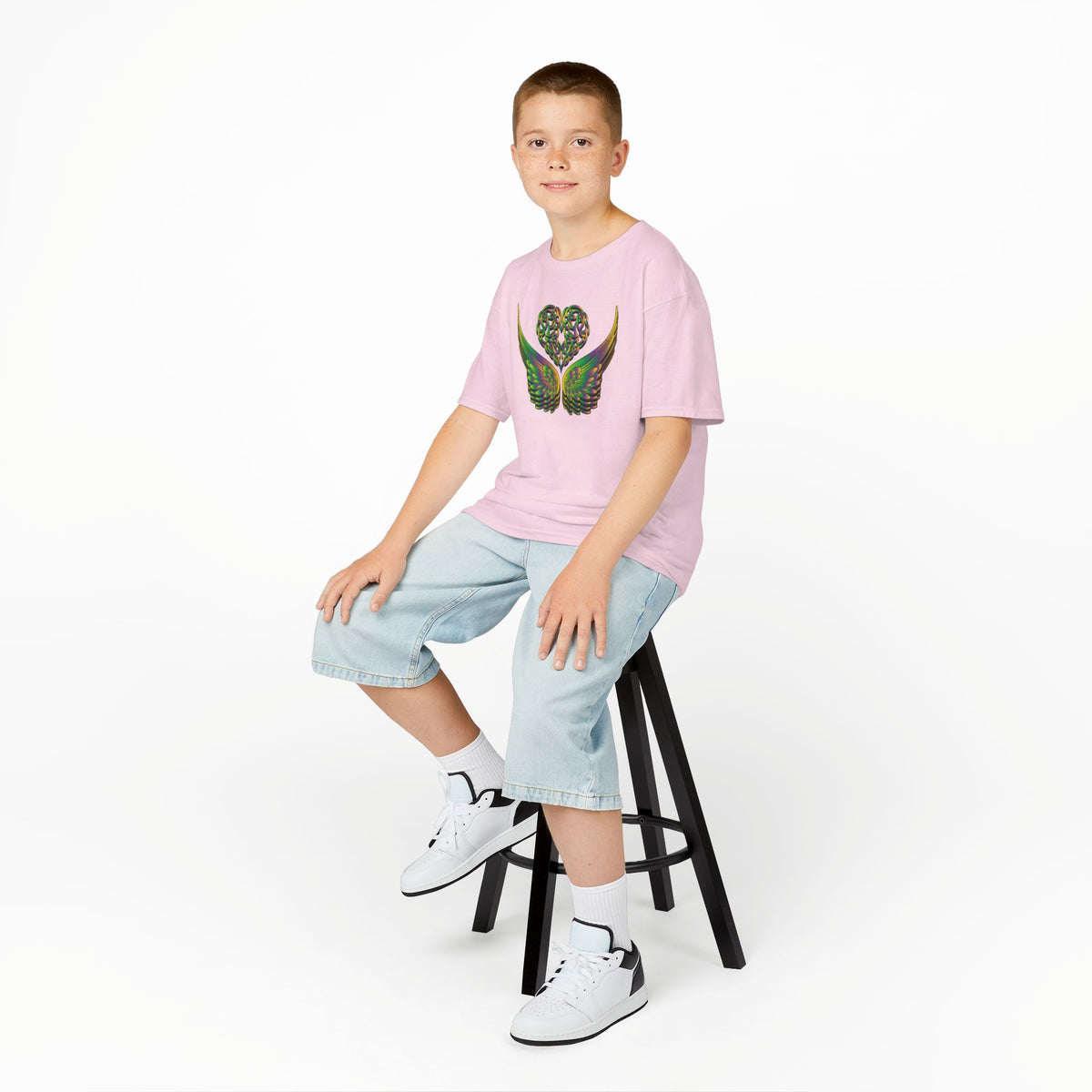 Kids Ethereal Heart and Wings Tee Perfect for Nature Lovers
